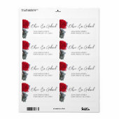 Chic Rote Rose. Burgundy Hochzeitstichtelei (Vorne)