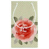 Chic Rote Rose Kleine Geschenktüte (Rückseite)