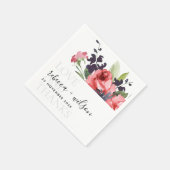 CHIC ROTE ROSE PEONY FLORAL LIEBE UND DANKE WEDEN SERVIETTE (Ecke)