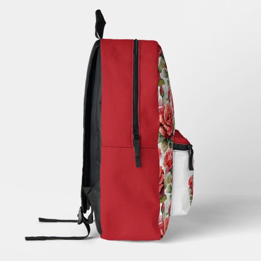 Chic Rote Rosen Bedruckter Rucksack (Links)
