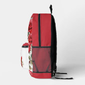 Chic Rote Rosen Bedruckter Rucksack (Rechts)