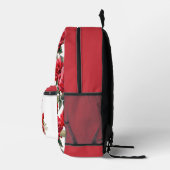 Chic Rote Rosen Bedruckter Rucksack (Rechts)