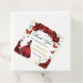 Chic Rote Rosen Floral Quinceñera Princess Geschenkanhänger (Beispiel)