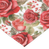Chic Rote Rosen Tischdecke (Schrägansicht)