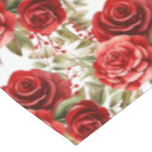 Chic Rote Rosen Tischdecke (Schrägansicht)