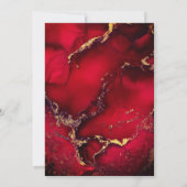 Chic rote schwarze tropfende Glitter-Monogramm Einladung (Rückseite)