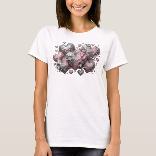 Chic roter ABSTRACT ART Kunstdruck T-Shirt (Vorderseite)