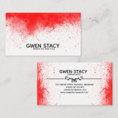 Chic-rotes Farben-Spritzen auf schlichter weißer Visitenkarte (Vorne/Hinten)