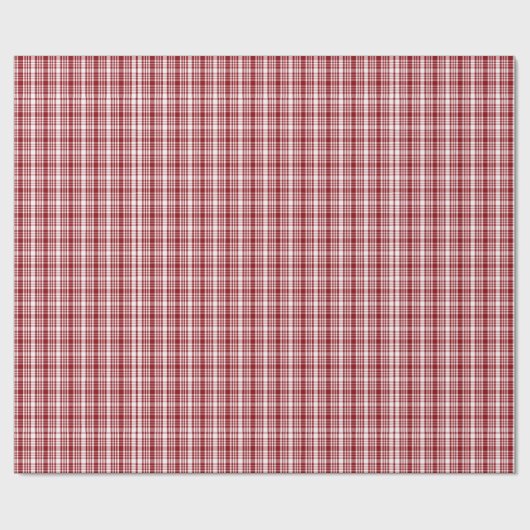 Chic-rotes kariertes Streifen-Muster Geschenkpapier (Flach)