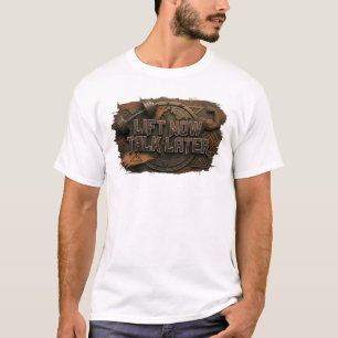 Chic rotes LIFT NOW TALK LATER künstlerisches Moti T-Shirt