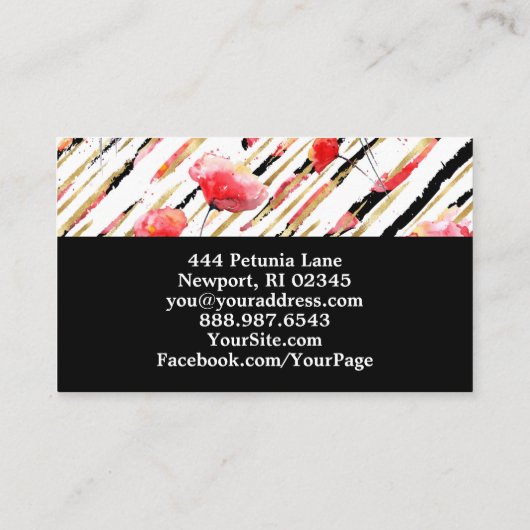 *~*Chic rotes Visitenkarte (Rückseite)