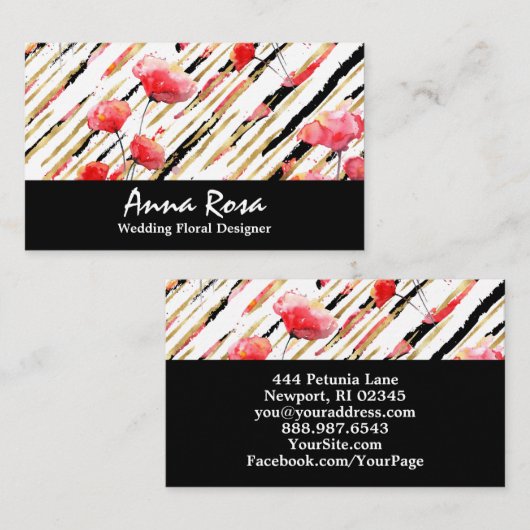 *~*Chic rotes Visitenkarte (Vorne/Hinten)