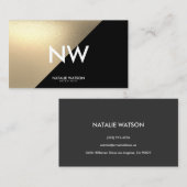 Chic Rough IMITATE Gold Diagonal Black Modern Visitenkarte (Vorne/Hinten)