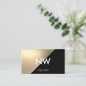 Chic Rough IMITATE Gold Diagonal Black Modern Visitenkarte (Stehend Vorderseite)