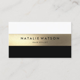 Chic Rough IMITATE Gold Strip Schwarz-weiß Modern Visitenkarte