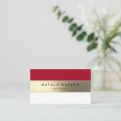 Chic Rough IMITATE Gold Stripe Rote Moderne Elegan Visitenkarte (Stehend Vorderseite)
