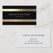 Chic Rough IMITATE Gold Stripes New Orleans Modern Visitenkarte (Vorne/Hinten)