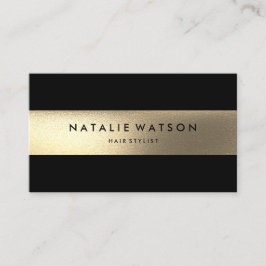 Chic Rough IMITATE Goldene Streifen Schwarz Modern Visitenkarte