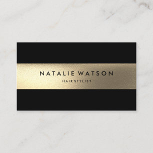 Chic Rough IMITATE Goldene Streifen Schwarz Modern Visitenkarte