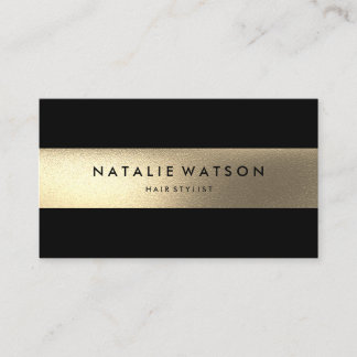 Chic Rough IMITATE Goldene Streifen Schwarz Modern Visitenkarte