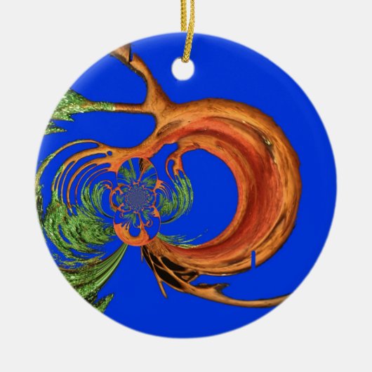 Chic Round Hakuna Matata Navy Blue Kollektion Keramikornament (Vorne)