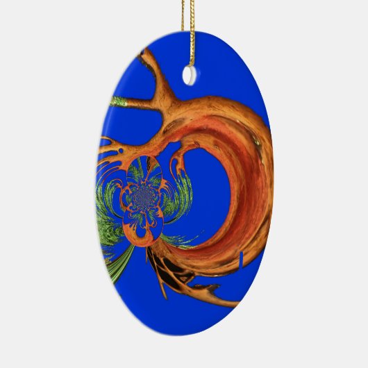 Chic Round Hakuna Matata Navy Blue Kollektion Keramikornament (Rechts)