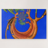 Chic Round Hakuna Matata Navy Blue Kollektion Puzzle (Horizontal)