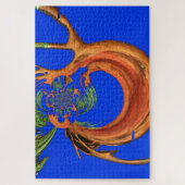 Chic Round Hakuna Matata Navy Blue Kollektion Puzzle (Vertikal)