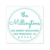 Chic Round-Rücksendeadresse Permastempel (Design)