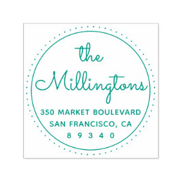 Chic Round-Rücksendeadresse Permastempel