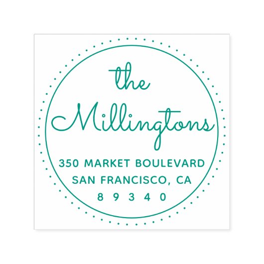 Chic Round-Rücksendeadresse Permastempel (Design)