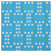 Chic Rows of Daisis auf Sky Blue Custom Fabric Stoff (Muster)