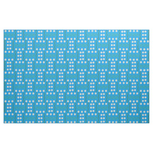 Chic Rows of Daisis auf Sky Blue Custom Fabric Stoff (Fat Quarter (45,7 x 55,9 cm))
