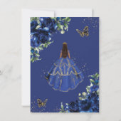 Chic Royal Blue Flowers Dankeskarte (Rückseite)