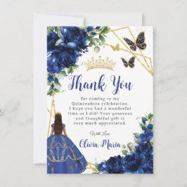 Chic Royal Blue Flowers Dankeskarte