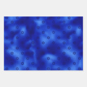 Chic Royal Blue Foil Hanukkah Wrapping Paper Sheet Geschenkpapier Set (Vorderseite)