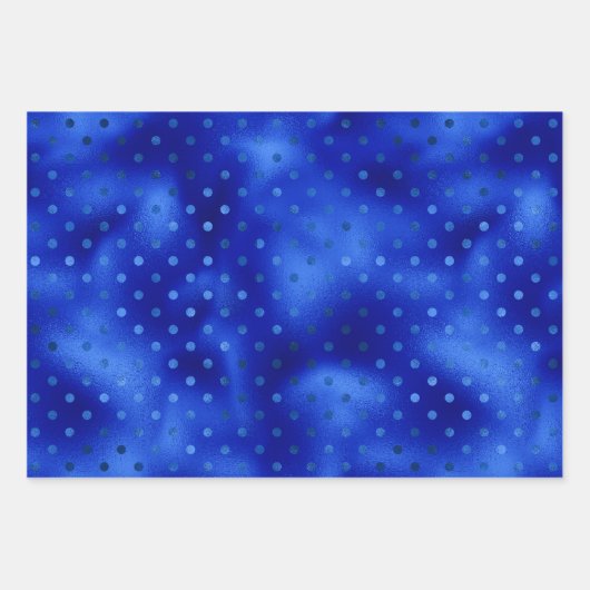 Chic Royal Blue Foil Hanukkah Wrapping Paper Sheet Geschenkpapier Set (Vorderseite 3)