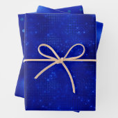 Chic Royal Blue Foil Hanukkah Wrapping Paper Sheet Geschenkpapier Set (Beispiel)