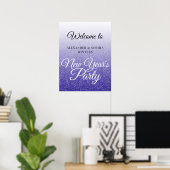 Chic Royal Blue Glitzer New Years Party Willkommen Poster (Heimbüro)