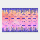 Chic Royal Blue Gold Glitzer Tropfen Geschenkpapier Set (Vorderseite 3)