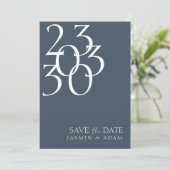 Chic Royal Blue Opulence Minimal Foto Hochzeit Save The Date (Stehend Vorderseite)