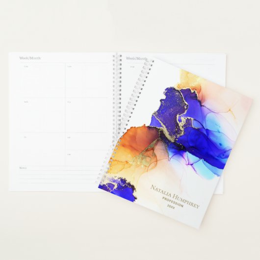 Chic Royal Blue Orange Custom Planer (Anzeige)