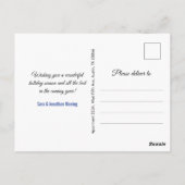 Chic Royal Blue Silber Glitzer Weihnachten Neues J Postkarte (Rückseite)