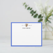Chic Royal Blue Sloth Nursery Note Card Einladung (Stehend Vorderseite)