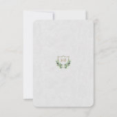 Chic Royal Gold Wappen Grüne Hochzeit RSVP (Rückseite)