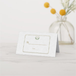 Chic Royal Gold Wappen Grüne Tischnummer Platzkarte