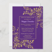 Chic Royal Lila Bridal Dusche Einladung (Vorderseite)