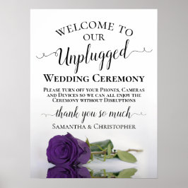 Chic Royal Lila Rose Unplugged Wedding Zeremonie Poster
