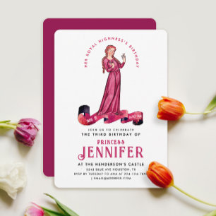 Chic Royal Pink Mittelalterliche Prinzessin Märche Einladung