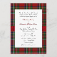 Chic Royal Stewart Kariert Hochzeit Einladung